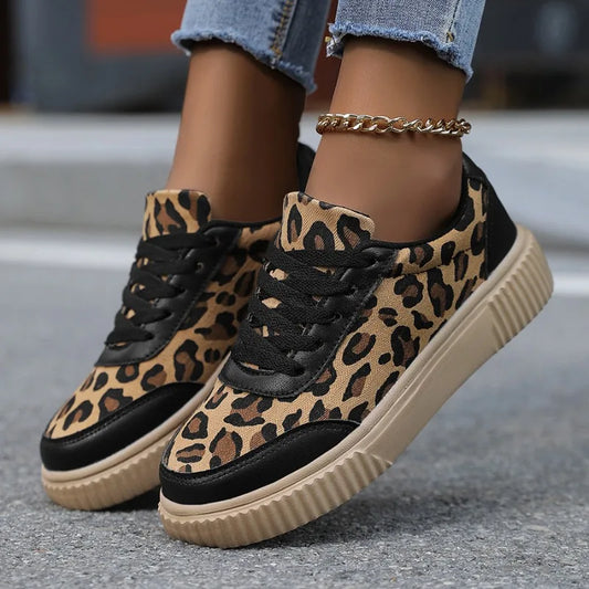 Women's Leopard Print Casual Sneakers