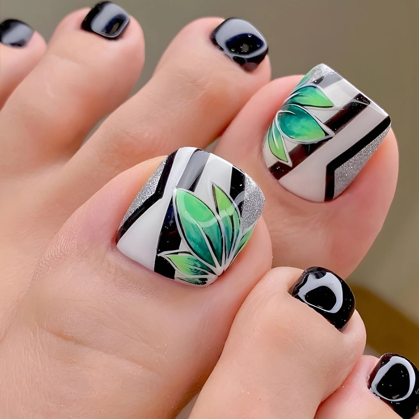 French Diamond Toe Press-On Nails