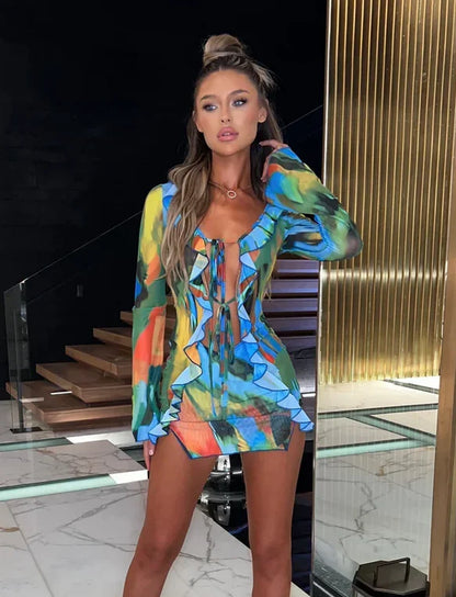 Long Sleeve Mini Club Dress