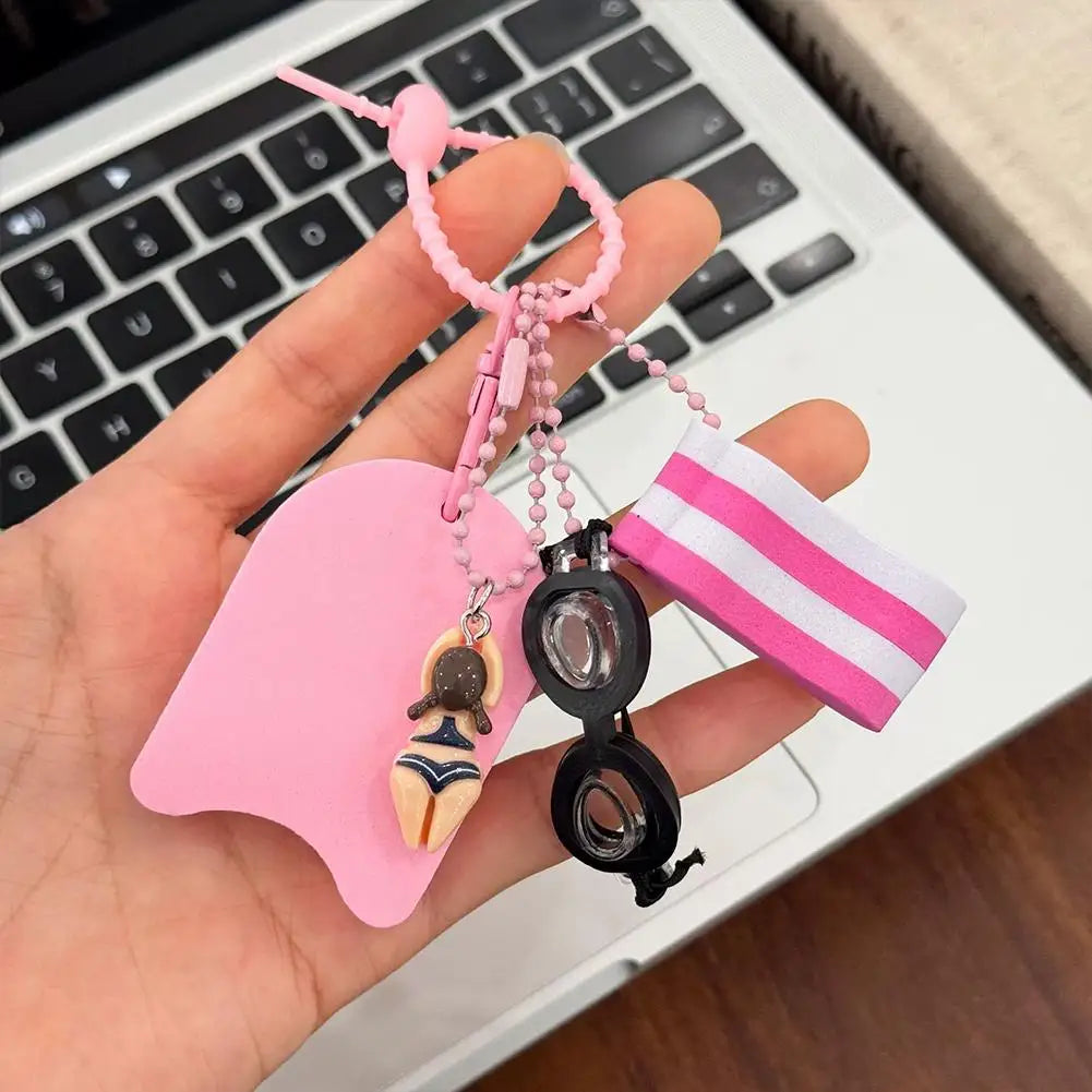 Cartoon Swimming Keychain Summer Pool