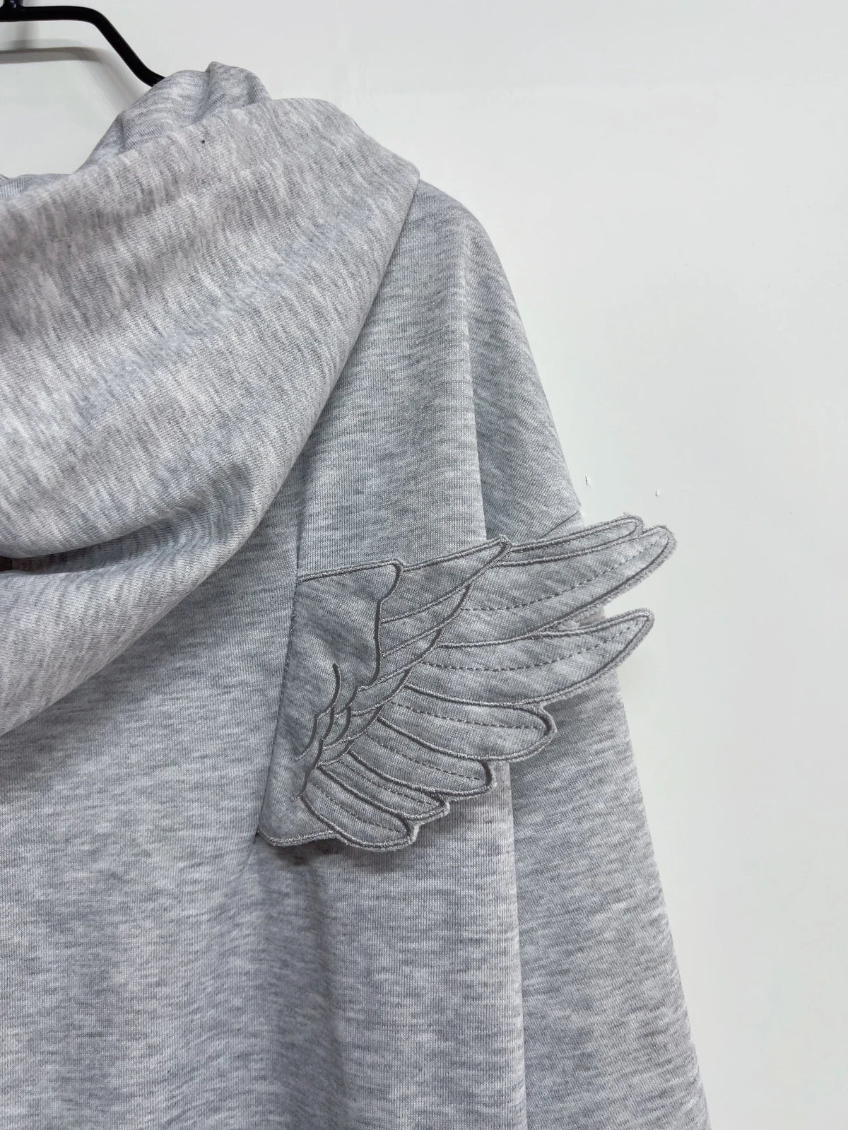Angel Wing Embroidered Zip Hoodie