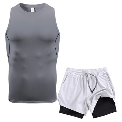 Compression Double-Layer Vest Shorts Set