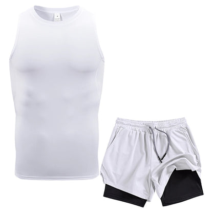 Compression Double-Layer Vest Shorts Set