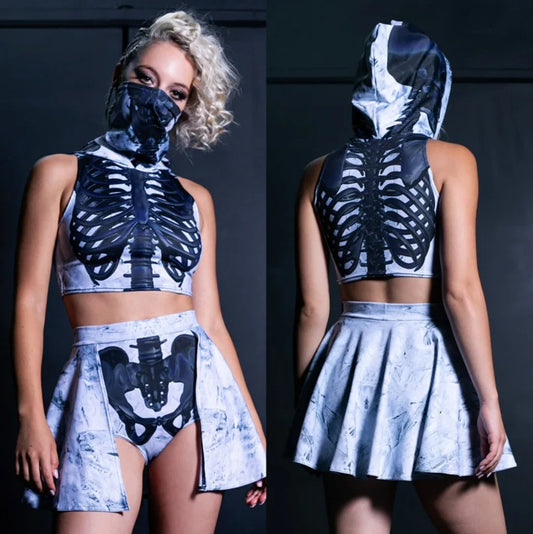 Skull Print Rave Top and Shorts