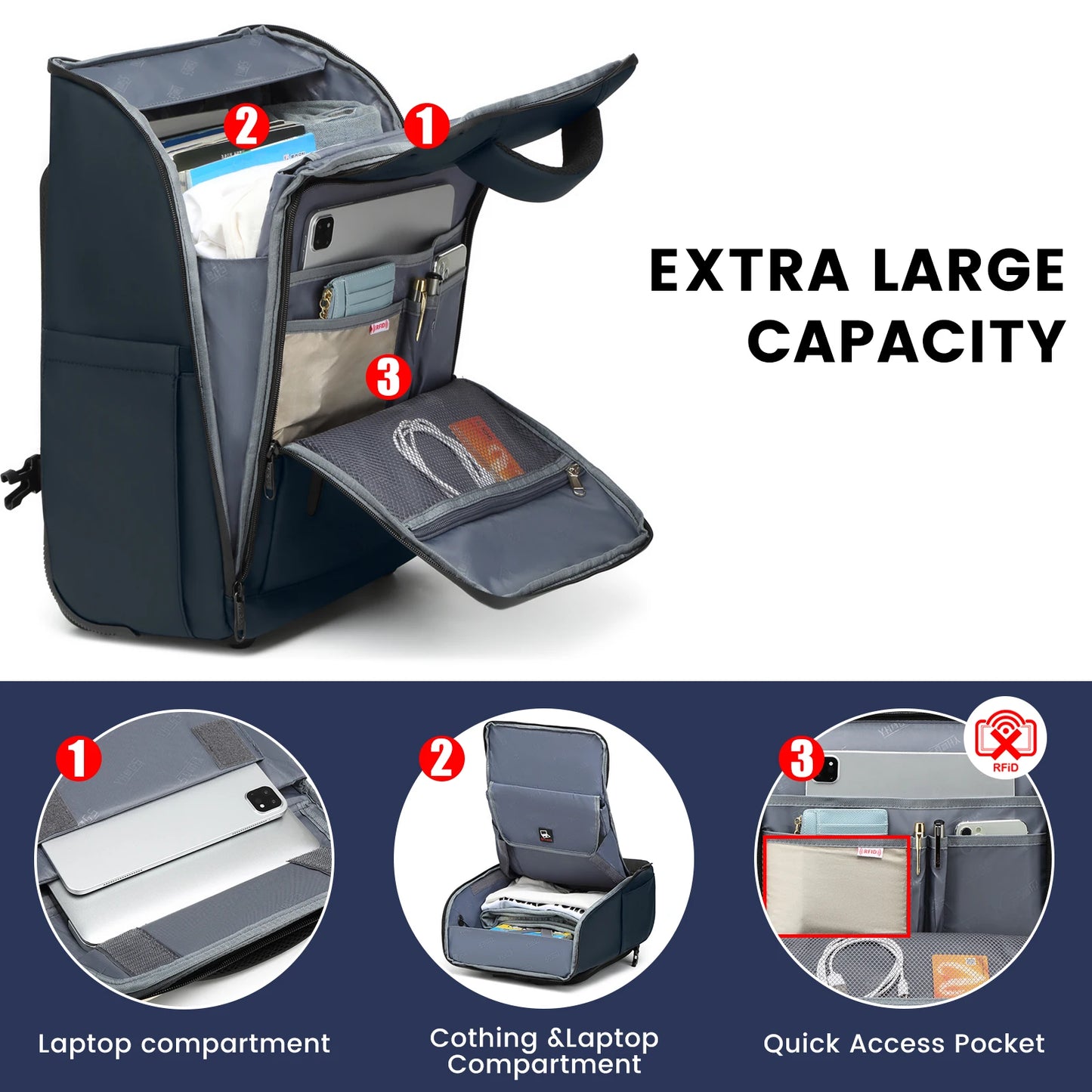 Rolling Business Laptop Backpack