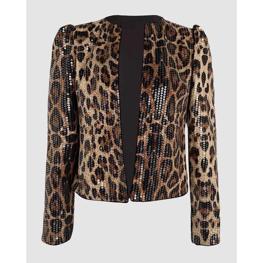 Sequin Leopard Print Jacket