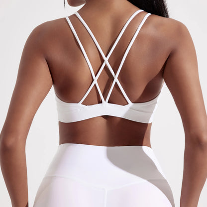 Cross-Front Padded Sports Bra