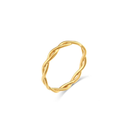 Super Minimalist Braided Twisted Gold Ring