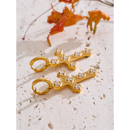 Cross Hoop Earrings