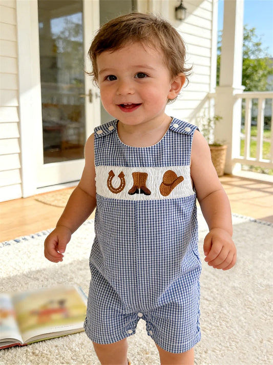 Embroidered Button-Up Romper