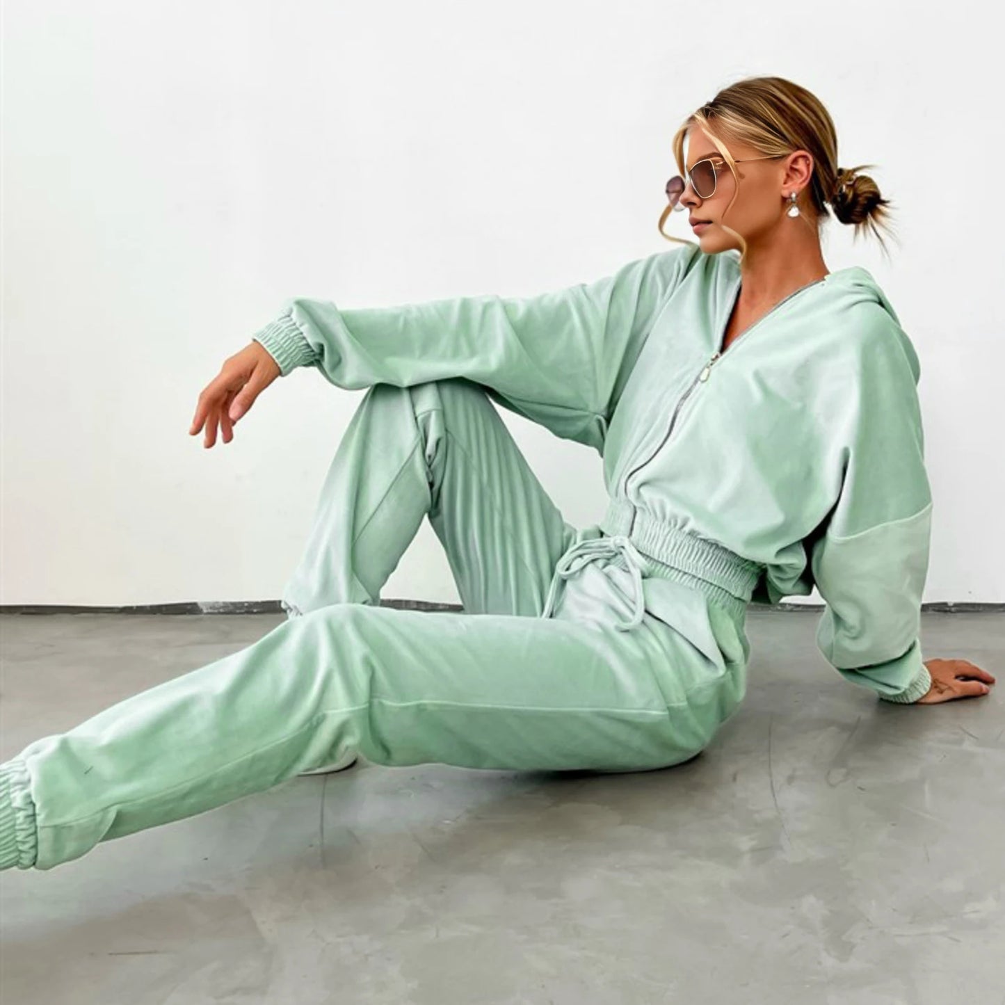 Women Two-Piece Hooded Tracksuit Set