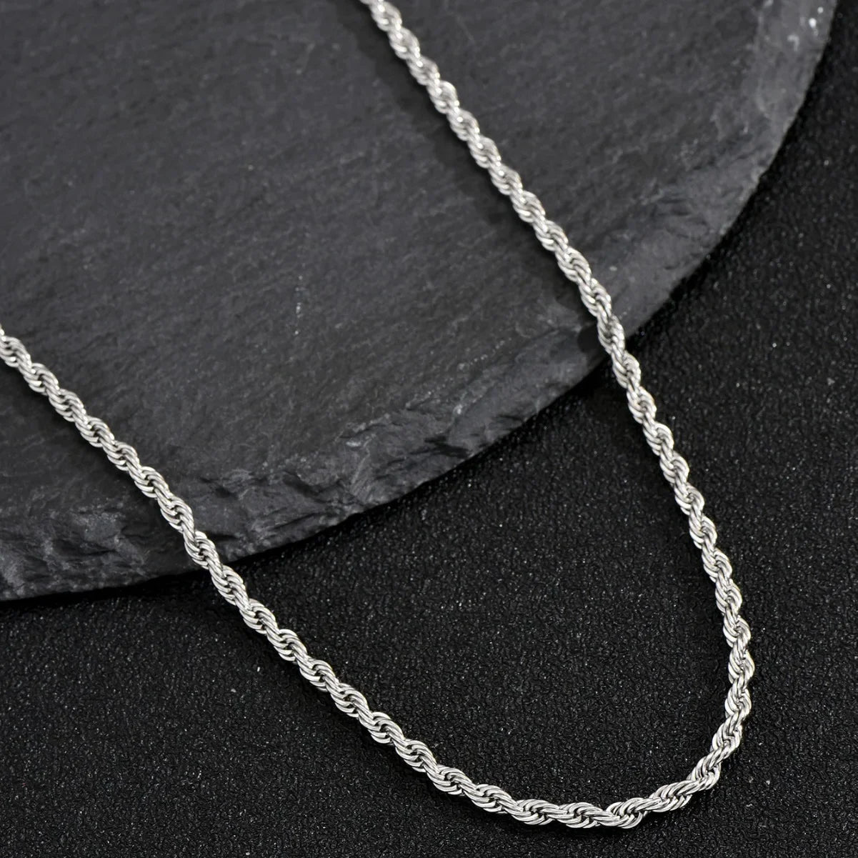 Geometric Silver Twist Chain Birthday