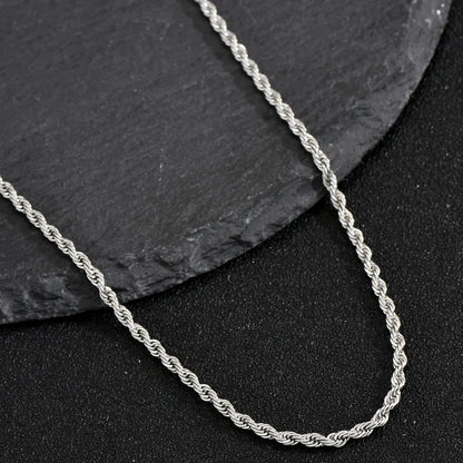 Geometric Silver Twist Chain Birthday