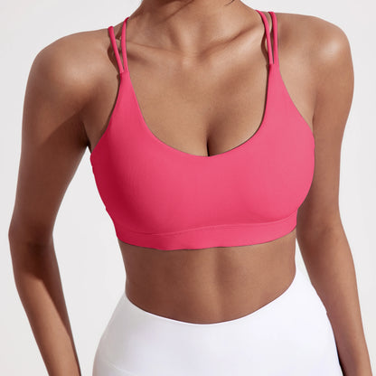 Cross-Front Padded Sports Bra