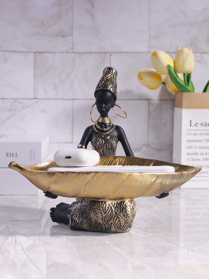 African Girl Plate Sculpture