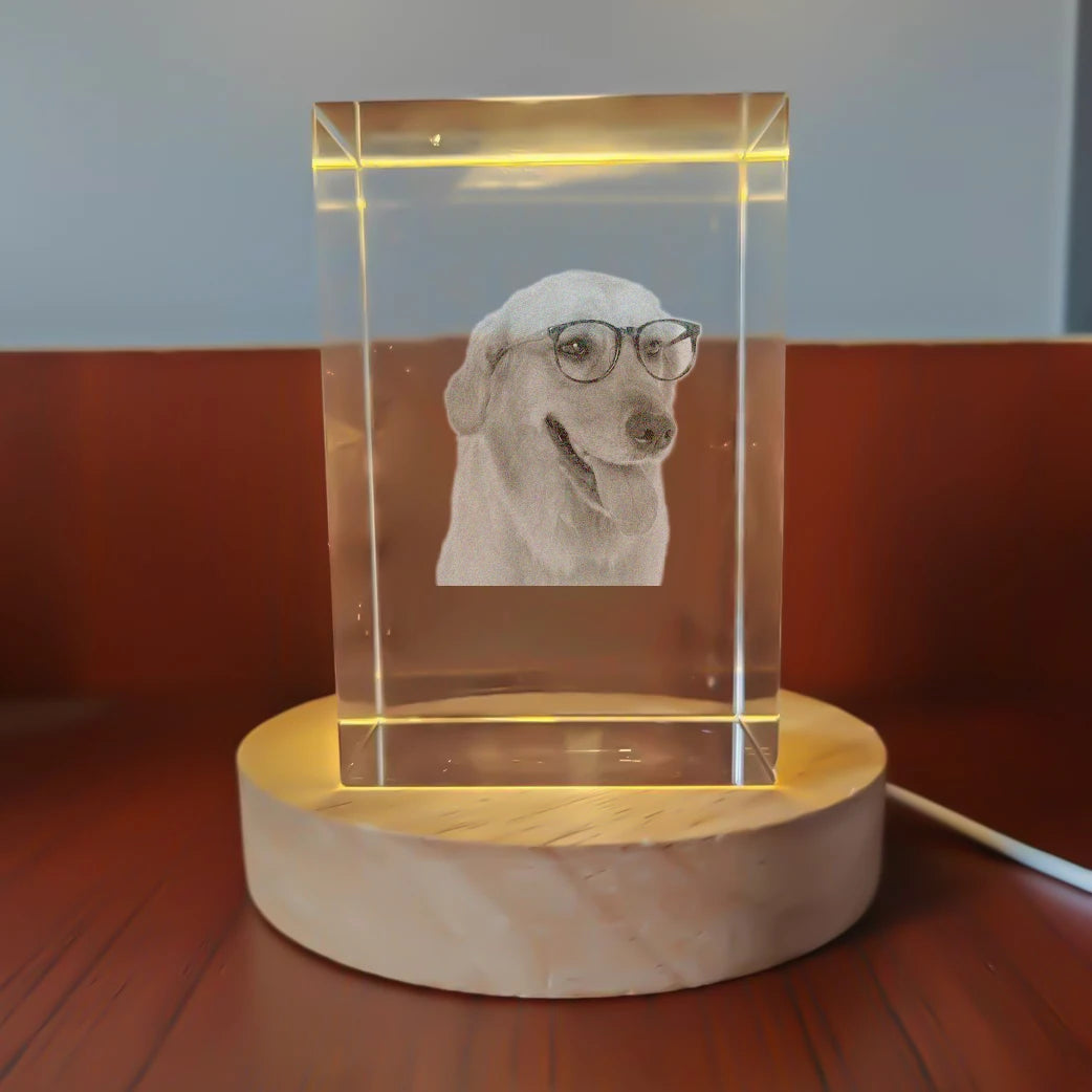 Custom Crystal Cube Photo Frame