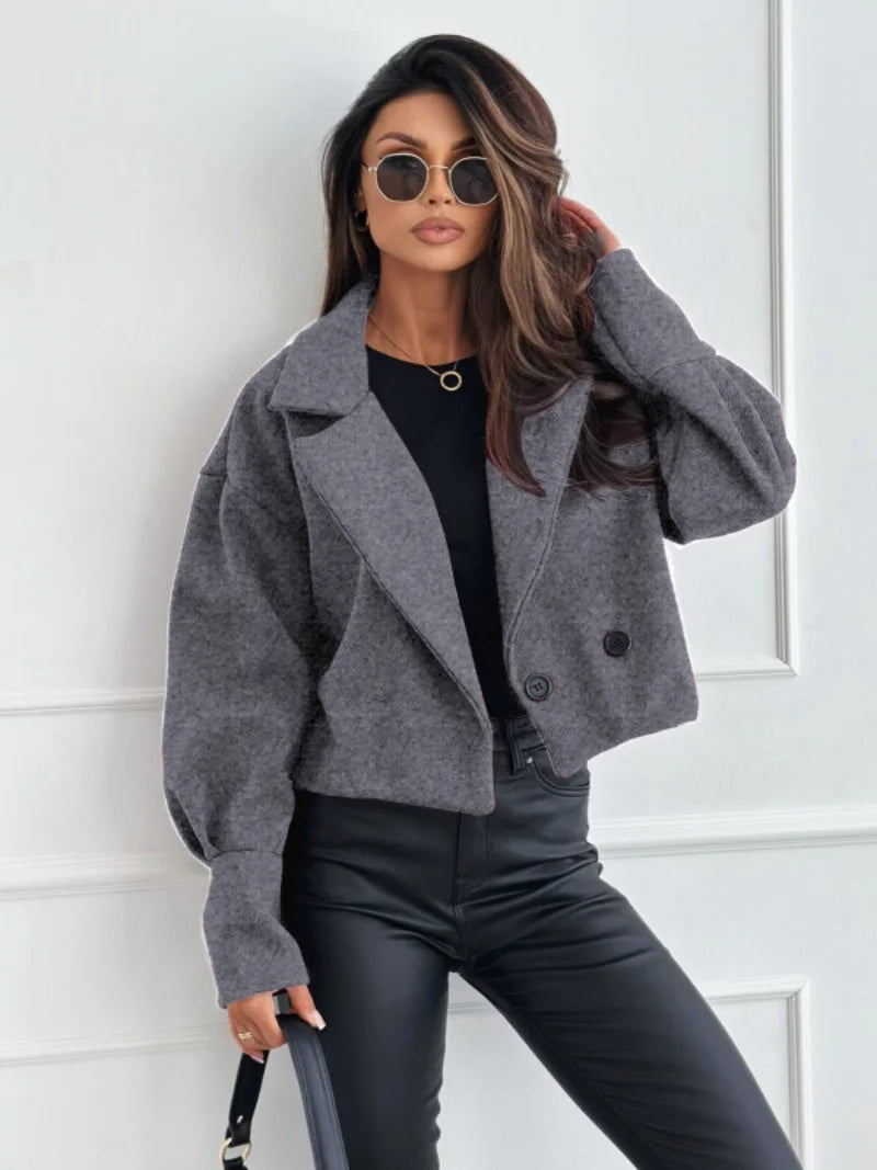 Double-Breasted Cropped Coat