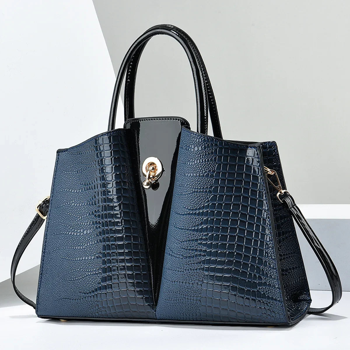 Polyester Solid Zipper Tote Bag