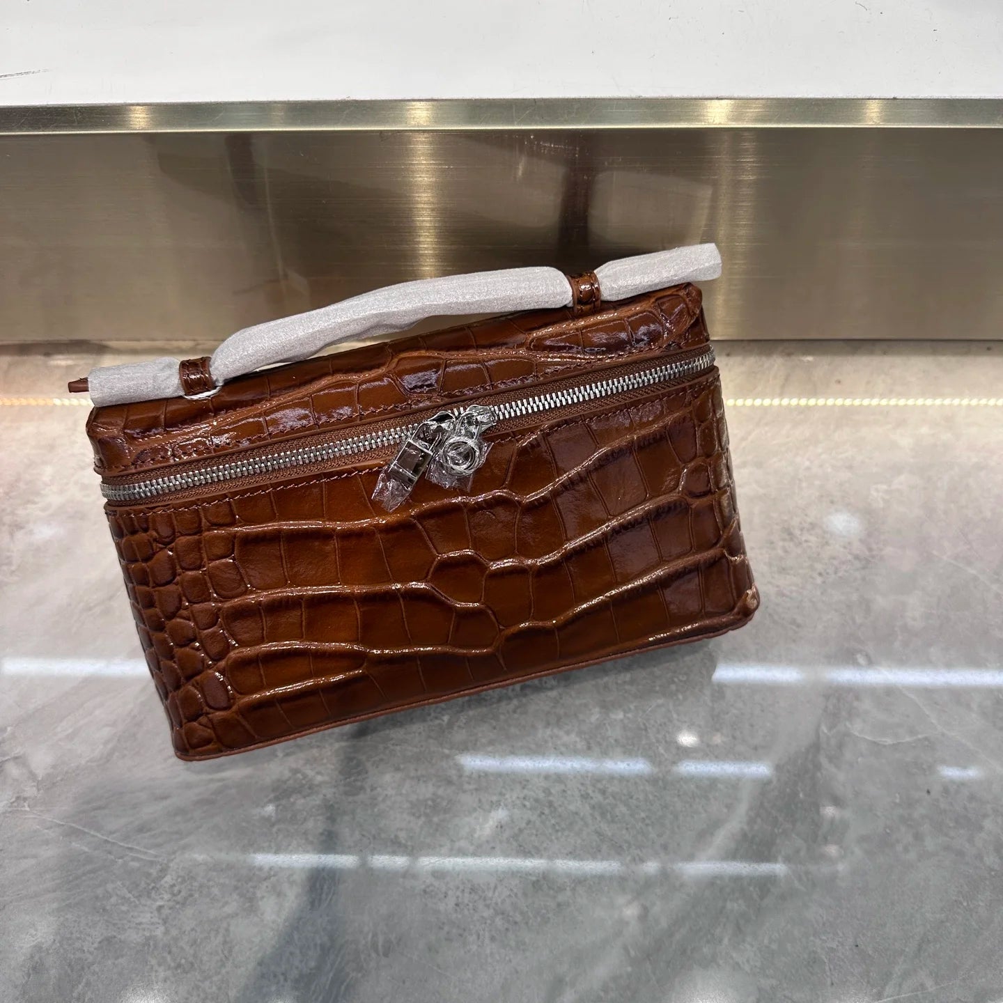 Crocodile Embossed Mini Clutch