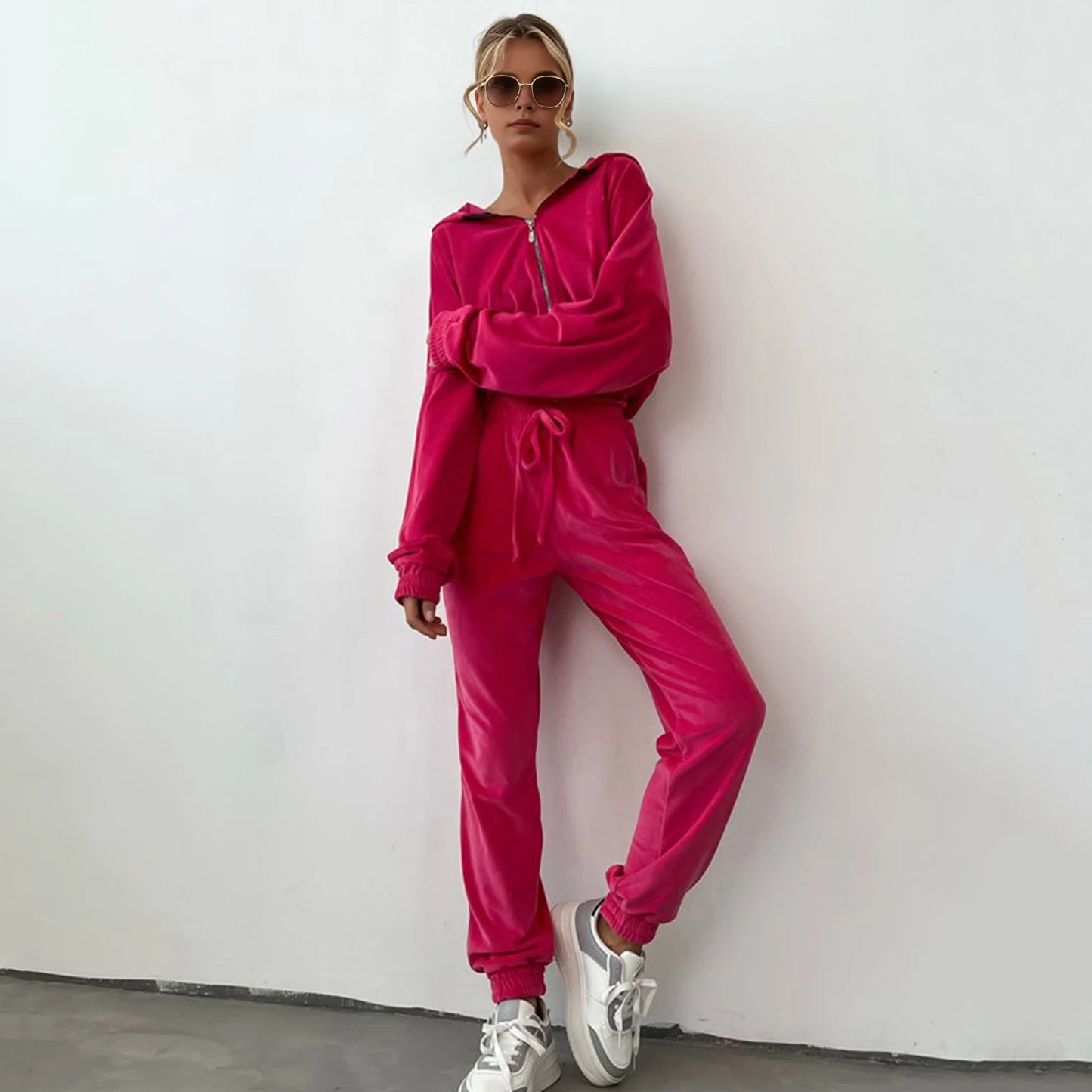 Women Two-Piece Hooded Tracksuit Set