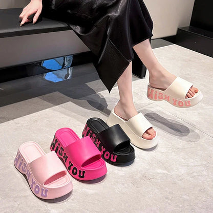 Platform Wedge Slide Sandals