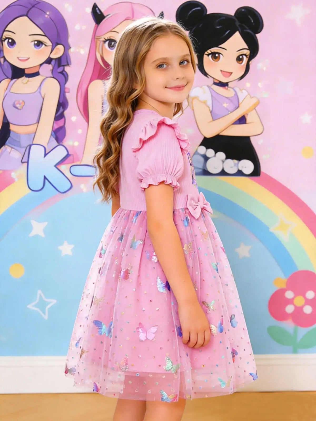 Princess Butterfly Polyester Dress