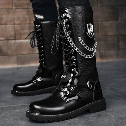 High-Top Cross-Country Motorcycle Boots