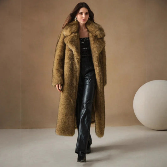 Gradient Faux Fur Coat