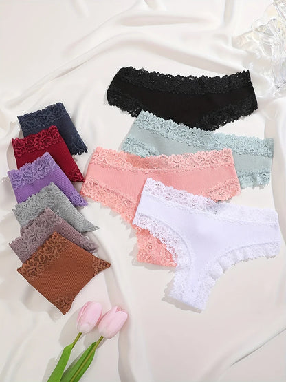 Lace Cotton Brazilian Panty Set