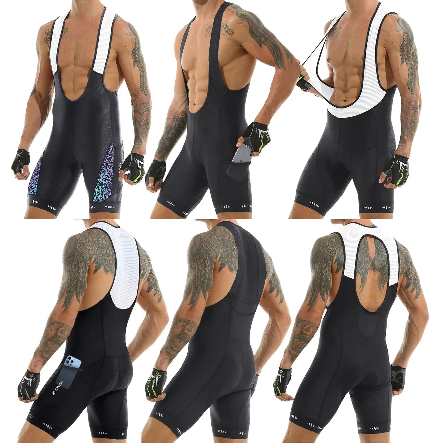 X-Tiger Cycling Bib Shorts Pocket