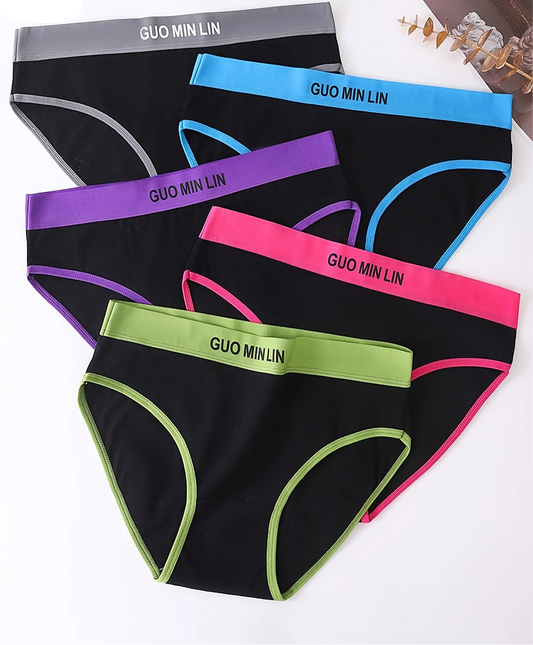 Simple Letter Cotton Brief Set