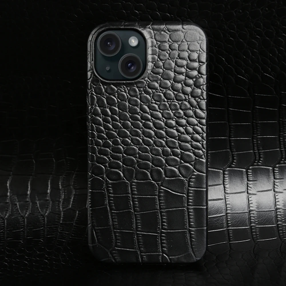 Crocodile Leather Case for iPhone 17 Pro Max | 17 Pro | 16 Pro Max | 16 Pro | 15 Pro Max | 15 Pro | 14 Pro Max | 14 Pro | 13 Pro Max | 12 Pro Max | 11 Pro Max