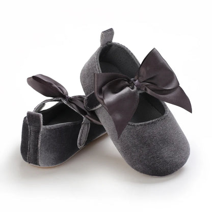 Flannelette Bow Baby Flats