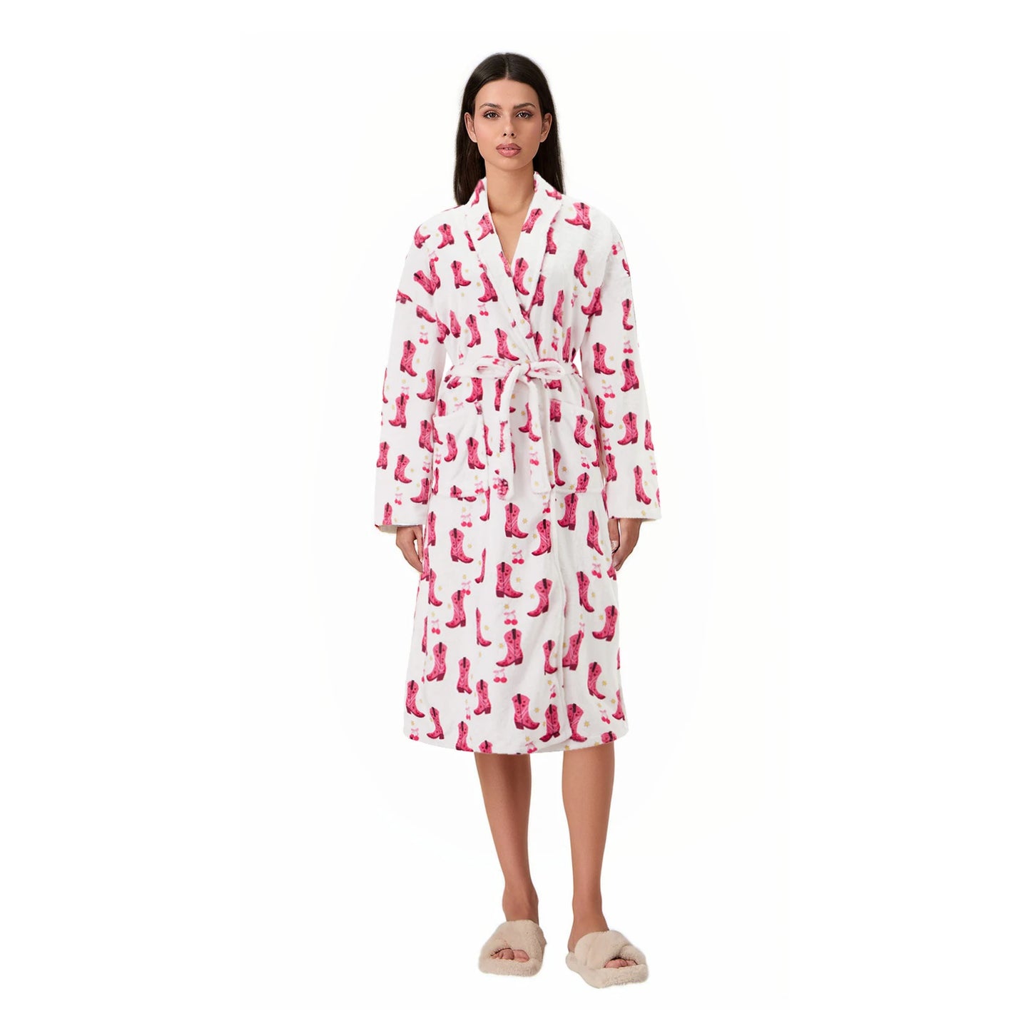 Printed Velvet Spa Robe