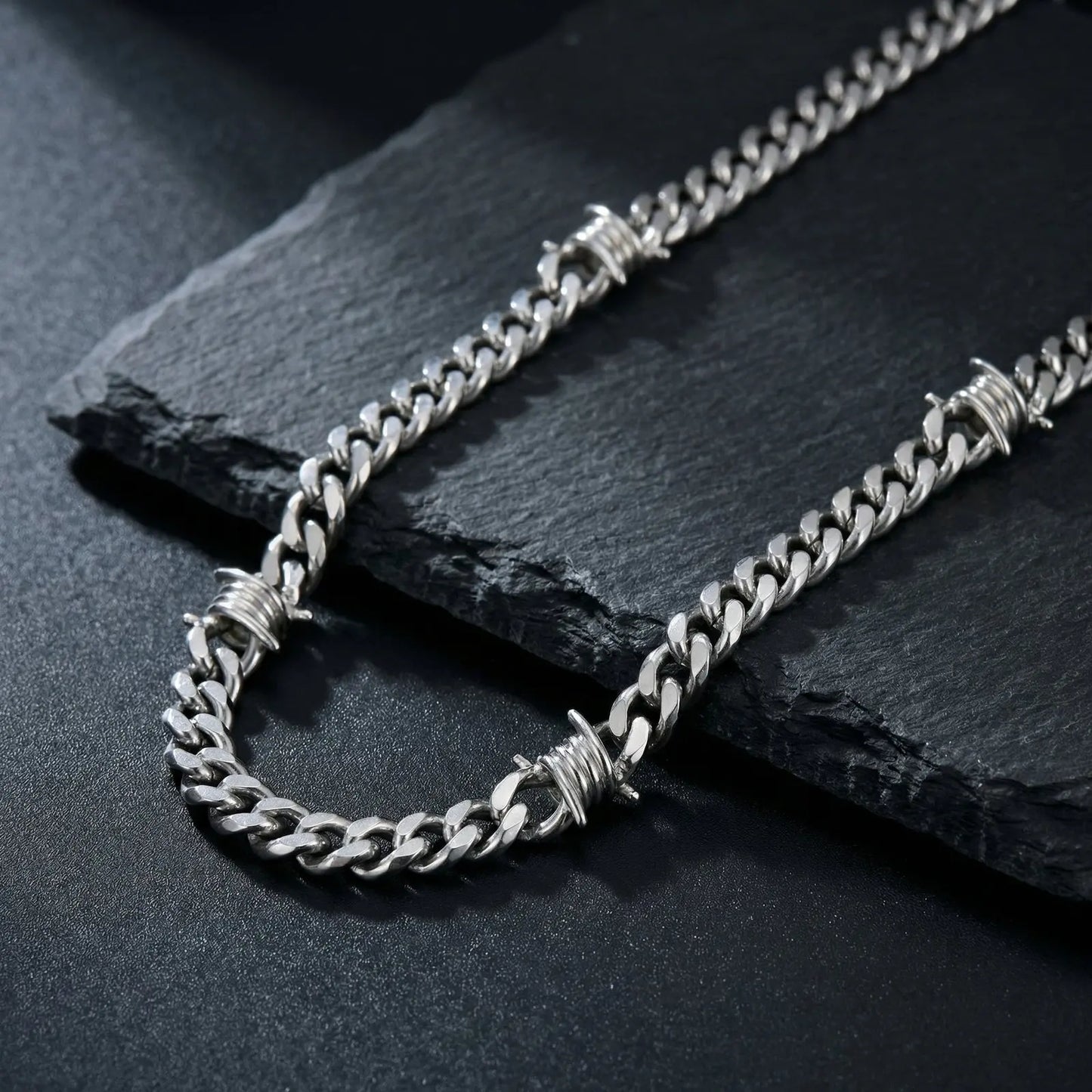 Metal Geometric Stainless Cuban Chain