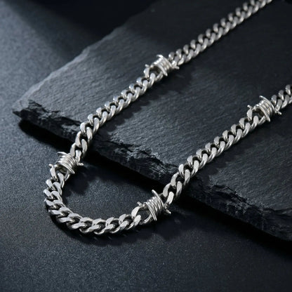Metal Geometric Stainless Cuban Chain