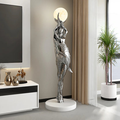 Modern Feather Girl Statue