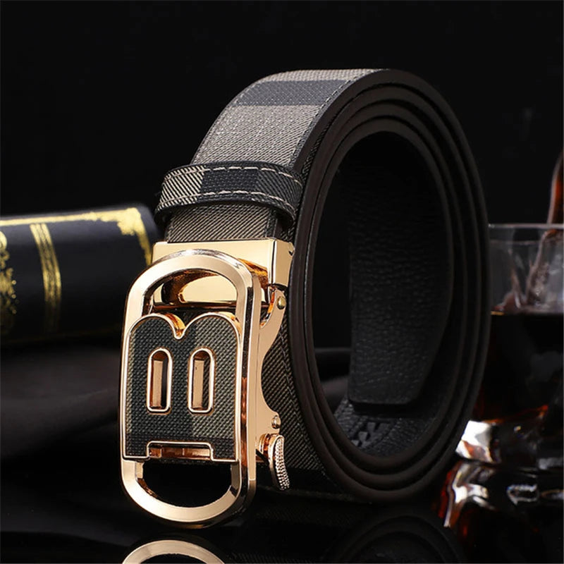 Wide leather canvas belt