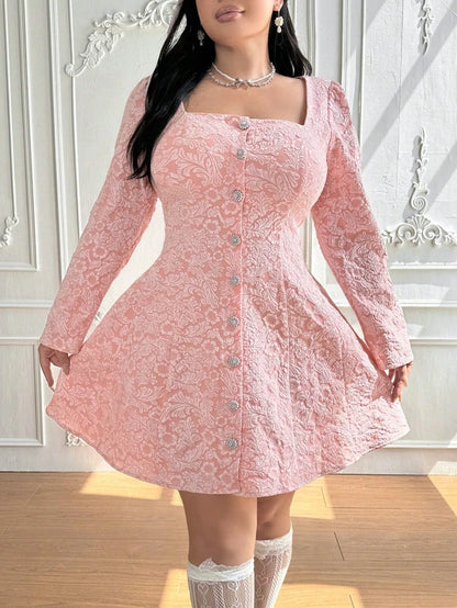 Square Collar A-Line Dress