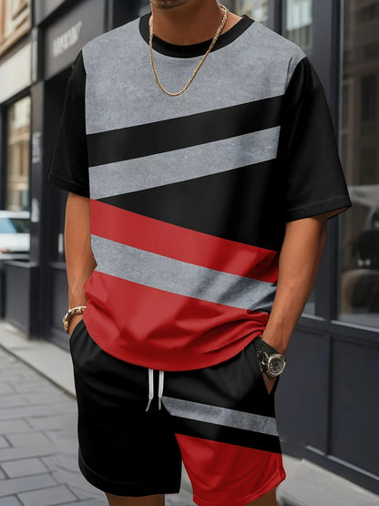 Cross Print T-Shirt Shorts Set