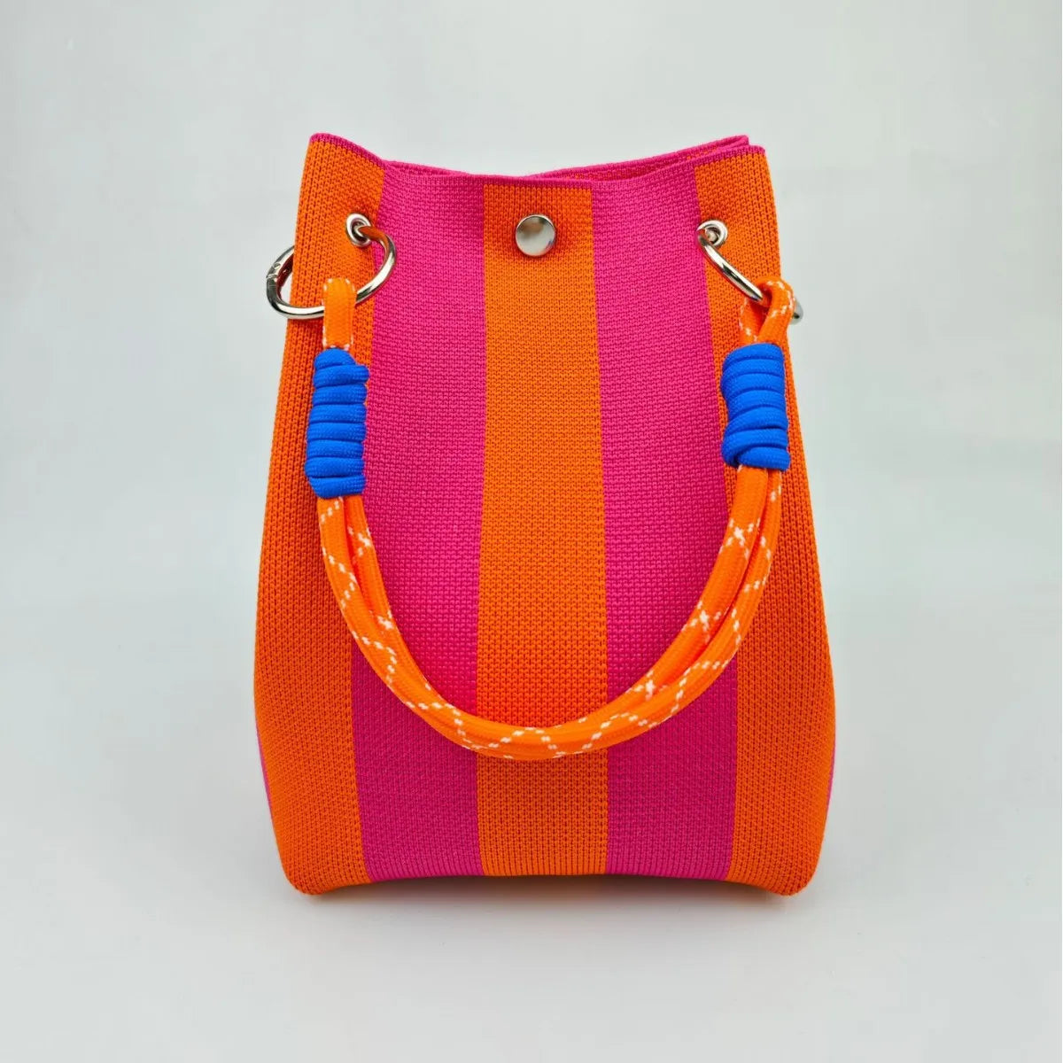 Colorful Stripe Bucket Handbag