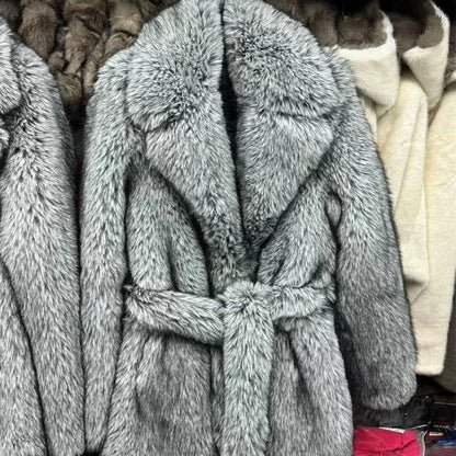 Silver Fox Faux Fur Coat