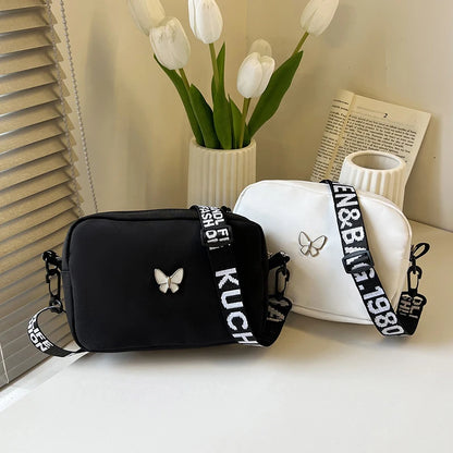 Nylon Wide-Strap Square Bag