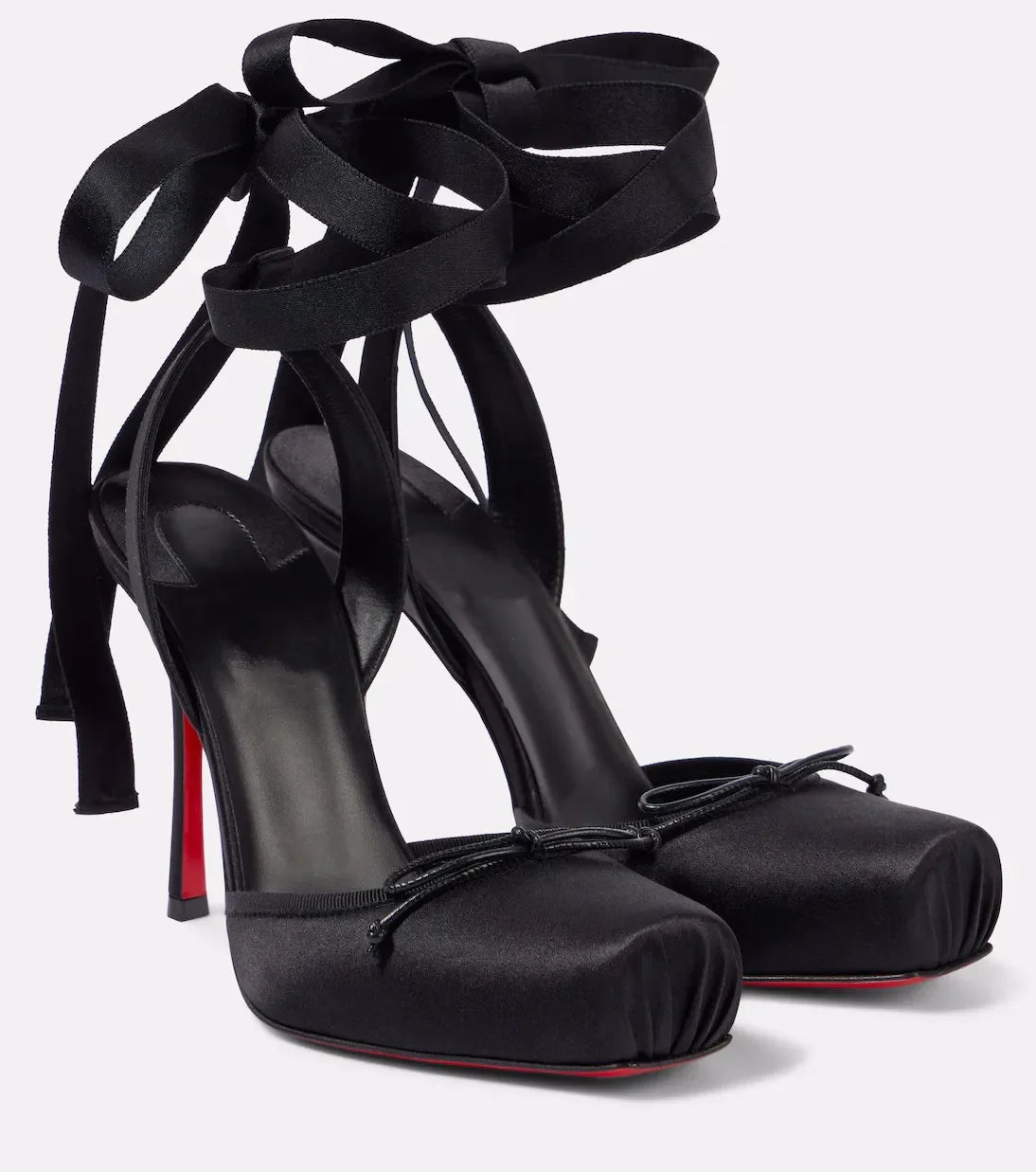 Satin Ankle-Wrap High Heels