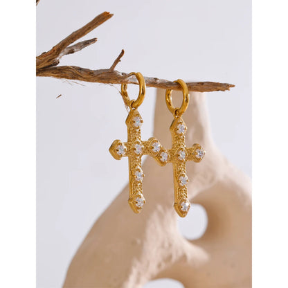 Cross Hoop Earrings
