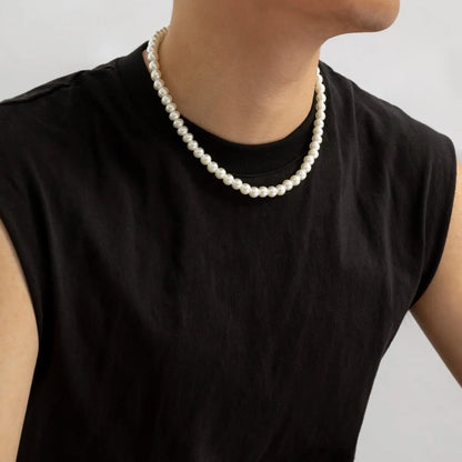 Pearl Round Iron Choker Necklace Party