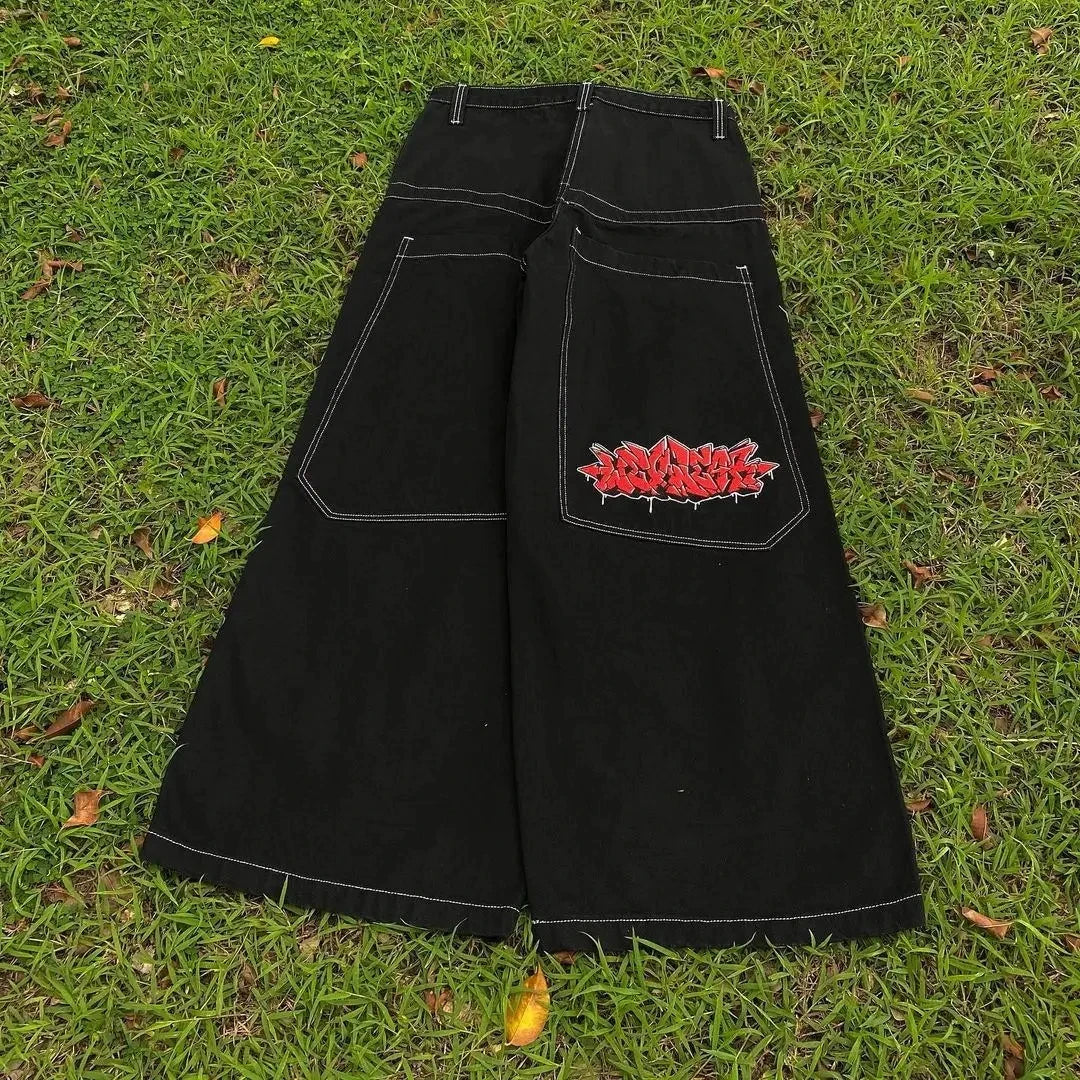 Embroidery Cargo Jeans