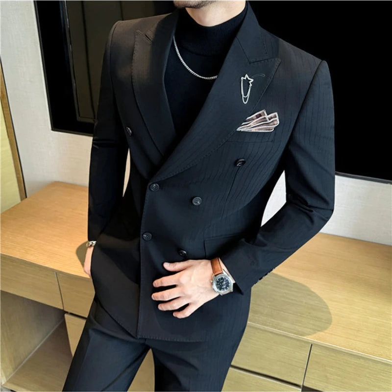 Two-Piece Jacket Pants Dark Suit