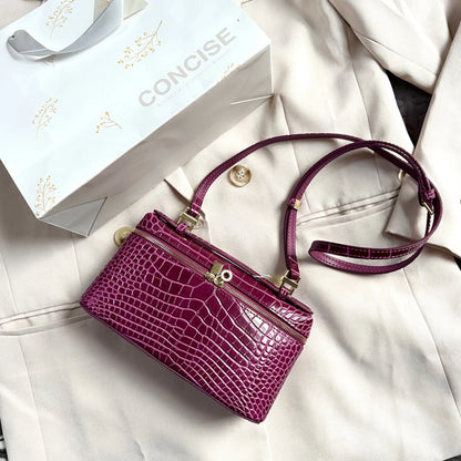 Crocodile Embossed Mini Clutch
