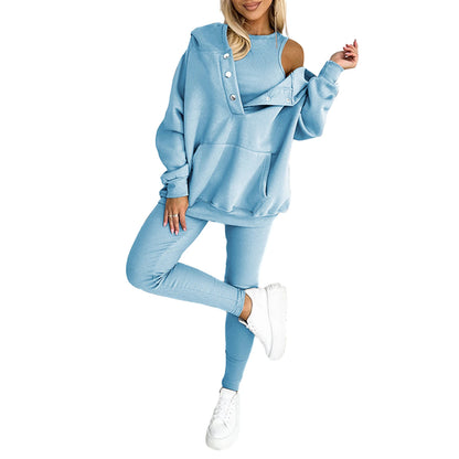 Women 2-Piece Hooded Sweatshirt Joggers Set